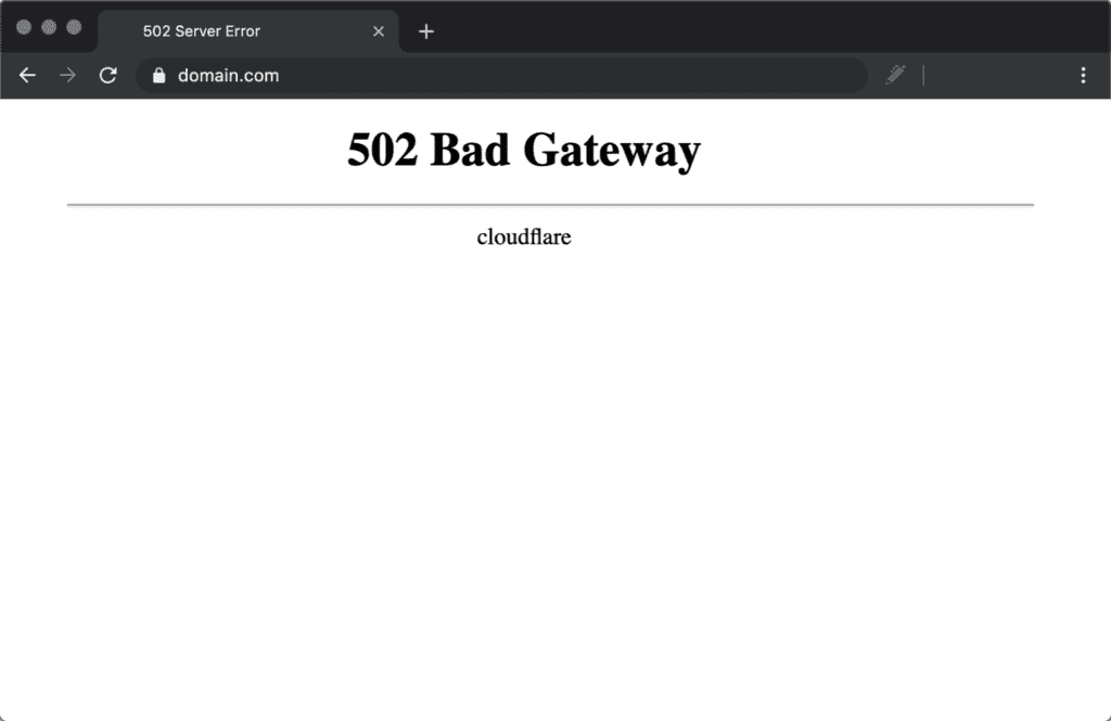 502 bad gateway cloudflare error