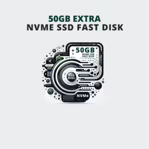50GB ekstra NVMe SSD hurtig disk illustration.
