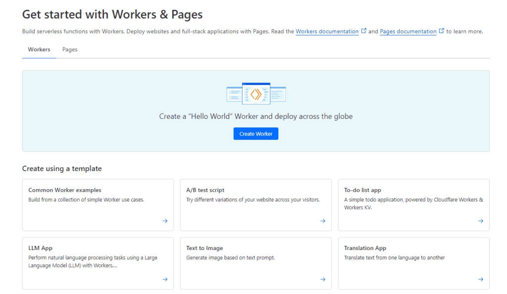 worker configuration cloudflare