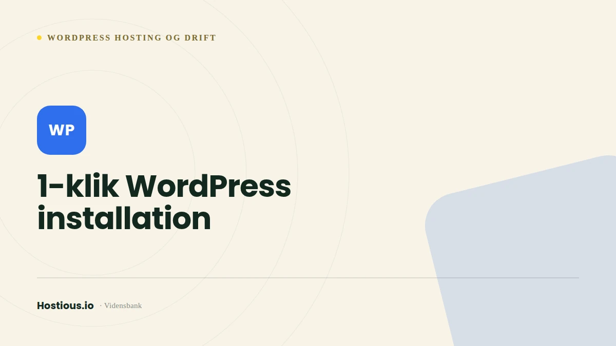 1-klik WordPress installation