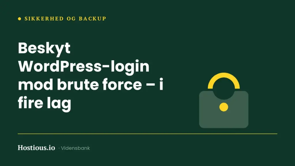 Beskyt WordPress-login mod brute force – i fire lag Beskyt WordPress-login mod brute force – i fire lag