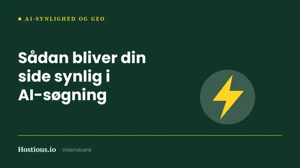 Sådan bliver din side synlig i AI-søgning (GEO-grundprincipper) Sådan bliver din side synlig i AI-søgning (GEO-grundprincipper)