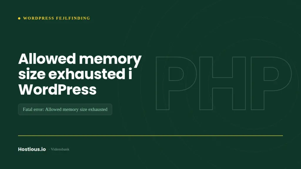 Allowed memory size exhausted i WordPress Allowed memory size exhausted i WordPress