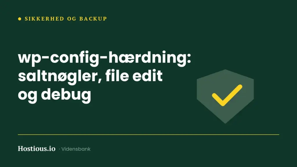 wp-config-hærdning: saltnøgler, file edit og debug wp-config-hærdning: saltnøgler, file edit og debug