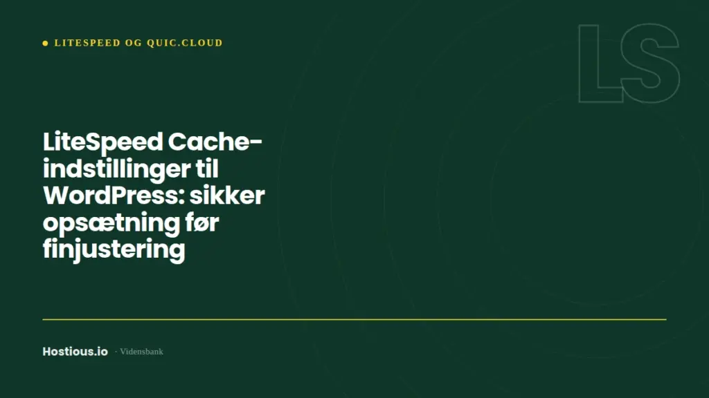 LiteSpeed Cache-indstillinger til WordPress: sikker opsætning før finjustering LiteSpeed Cache-indstillinger til WordPress: sikker opsætning før finjustering